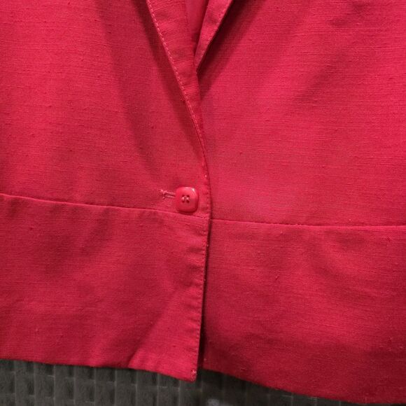 VTG Red Blazer Jacket SzSm Union Made USA Shoulder Pads Academic Office Career - Picture 5 of 14